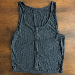 Forever 21 Knit Button Down Crop Top